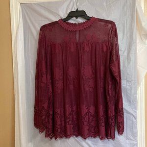 J/M Sportswear Women XL Burgandy Blouse